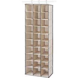 Whitmor 30 Section Hanging Beige Shoe Rack 41.9x121.9cm