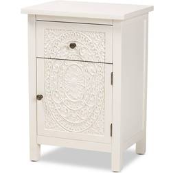 Baxton Studio Lambert Collection JY20B083-WHITE-NS Classic Bedside Table