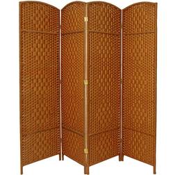 Oriental Furniture 6 Diamond Weave Fiber Room Divider