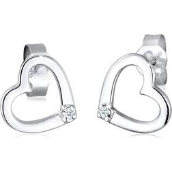 Ohrringe Herz Liebe Diamant (0.03 Ct) 925 Silber Elli DIAMONDS Silber 1011434879