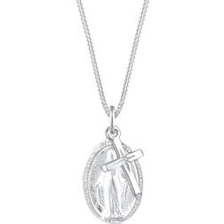 Elli Multipendants Cross Image of Mary Women Silver Pendant Necklace - Silver