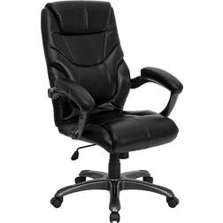 Flash Furniture GO-724H-BK-LEA-GG Overstuffed Executive Office Chair Silla de oficina