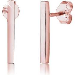 Elli Women Bar Drop Minimal Trend 925 Silver Rose Gold Plated Earrings