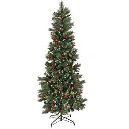 National Tree Company 7.5Ft Pre-lit Artificial Meadowlark Pencil Hinged Clear Christmas Tree