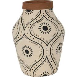 & Garden Natural Handthrown Terracotta with Handpainted Vase