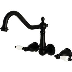 Kingston Brass KS1280PL Wall Mount Kitchen Faucet Matte Black Matt black