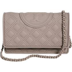 Tory Burch Fleming Matte Chain Wallet - Grey Heron