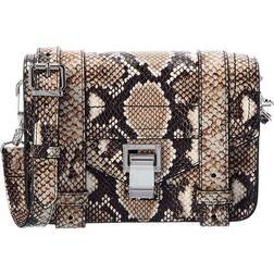 Proenza Schouler PS1 Mini Snake-Embossed Leather Shoulder Bag black Medium