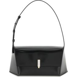 Ferragamo Uld Kalveskind Skuldertaske Med Klapslukning - Sort
