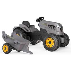 Smoby Tracteur à pédales Stronger XXL Remorque Gris