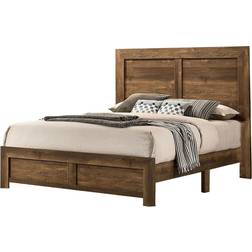 Benjara Rustic Style Wooden Queen Bed Brown