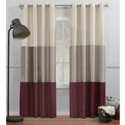Porch & Den Chateau Striped Faux Silk Grommet Top Curtain Panel 54 x 84