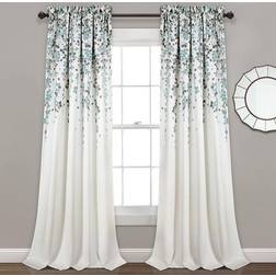 Lush Decor Weeping Flowers Darkening Window Curtains Panel Set 52 W x 84 L