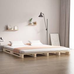 vidaXL Cama De Palets Madera Maciza De Pino King Size 150x200 cm - Marrón