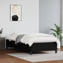 vidaXL Estructura De Cama Cuero Sintético Negro 90x190 cm