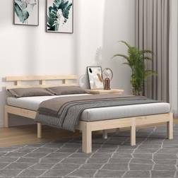 vidaXL Estructura De Cama Sin Colchón Madera Maciza 120x200 cm - Marrón