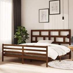 vidaXL Estructura De Cama Madera Maciza De Pino Marrón Miel 200x200 cm