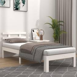 vidaXL Bedframe Massief Hout Wit 100x200 cm
