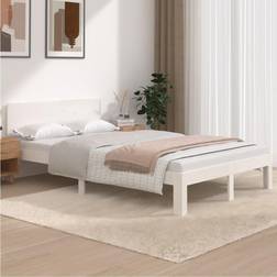 vidaXL Estructura De Cama Madera Maciza De Pino Blanco 120x200 cm