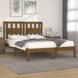 vidaXL Bed Frame without Mattress 200 x 200 cm Honey Brown