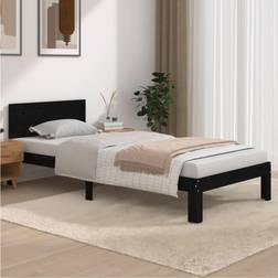 vidaXL Estructura De Cama Madera De Pino Negro 90x200 cm