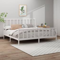 vidaXL Bed Frame without Mattress 200 x 200 cm White