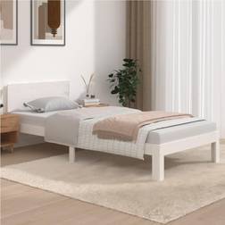 vidaXL Estructura De Cama De Madera Maciza De Pino Blanca 90x200 cm