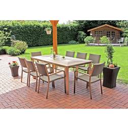 Garden Pleasure Florence Polyrattan 9-tlg. Essgruppe