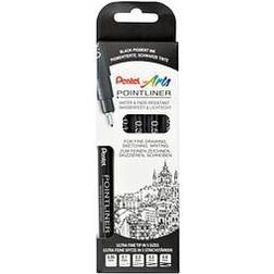 Pentel Pointliner Fineliner-Set schwarz 1 Set