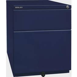 Bisley OBA mobile pedestal, 1 drawer, 1 suspension file drawer, oxford blue