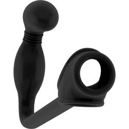 Sono No. 2: Penis-/Hodenring mit Analplug, schwarz