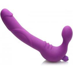 XR Brands ROYAL REVOLVER Vibrating Silicone Strapless Strap On Purple