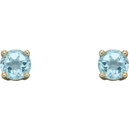 Elements March Stud Earrings - Gold/Aquamarine