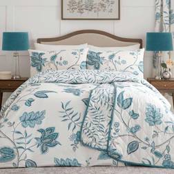 Samira Floral Print Duvet Cover Turquoise