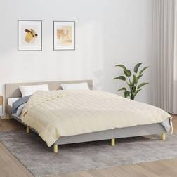 vidaXL Cream Weight blanket Beige, White (200x200cm)
