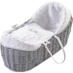 Kinder Valley Sleepy Little Owl Grey Pod Moses Basket Fleece