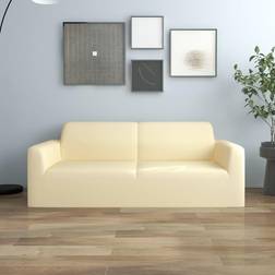 vidaXL elástica para sillón 2 plazas poliéster jersey crema Funda de Sofá Suelta Beige