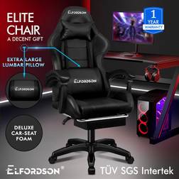 ELFORDSON Elite Executive Leather Gaming Office Chair Black