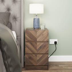 Walnut Source Catania 3 Bedside Table