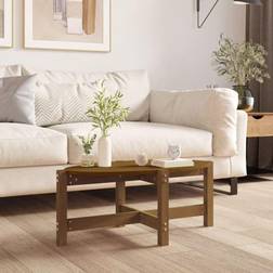 vidaXL 87x48x35 massivt fyrretræ gyldenbrun Sofabord