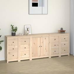 vidaXL Credenza 230 x 35 x 80 cm In Legno Massello Di Pino Madia