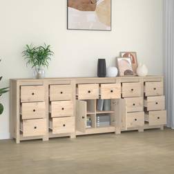 vidaXL Credenza 230 x 35 x 80 cm In Legno Massello Di Pino Madia