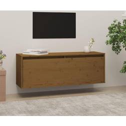 vidaXL 100 x 30 x 35 cm Massivt Fyrretræ Gyldenbrun Vægskab