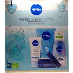 Nivea Refreshing Set - Night Cream Day Cream, Eye Remover, Wash Gel