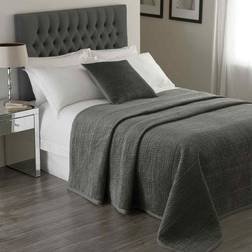 Paoletti Brooklands Velvet Super Bedspread Grey