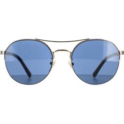 Police Aviator Mens Shiny Light Gold Blue SPLA24