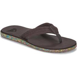 Quiksilver Carver Suede Recycled Flip Flops Brown