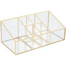 Premier 6-Compartment Cosmetics Organiser - Clear / Gold