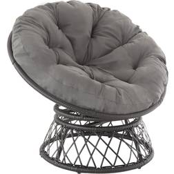 tectake Fauteuil Papasan En Rotin Gargano Rotatif 92 x 80 x 805 cm - Noir