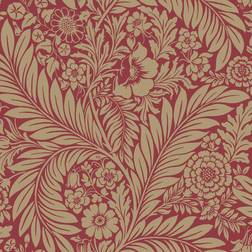 Florence Leaf Wallpaper Red Belgravia 725